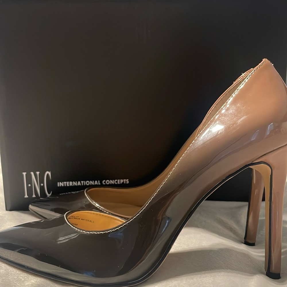 I.N.C. International Concepts Nude Ombré Patent Leather Heels, Size 6